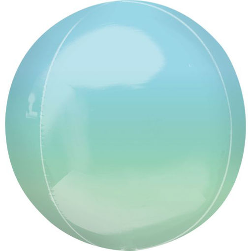 Picture of ORBZ OMBRE BLUE & GREEN FOIL BALLOON 38X40CM